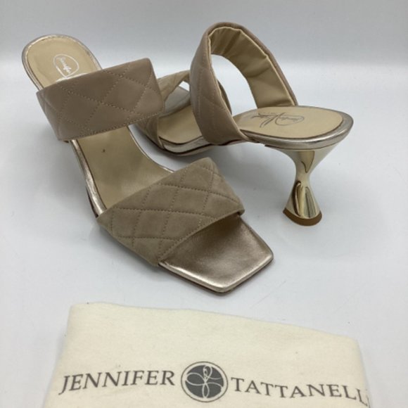 COPY - Jennifer Tattanelli Sz 41 Quilted Leather Sandals Shoe - Picture 1 of 7
